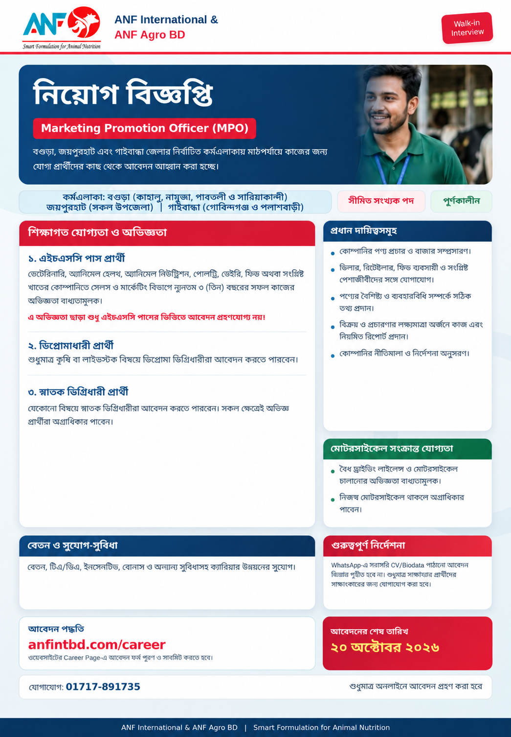 Marketing Promotion Officer Recruitment Circular